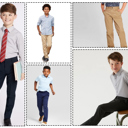 Black & Black & Black 8 3 Pack Boy's Stretch Slim Fit School Uniform Chino Pants